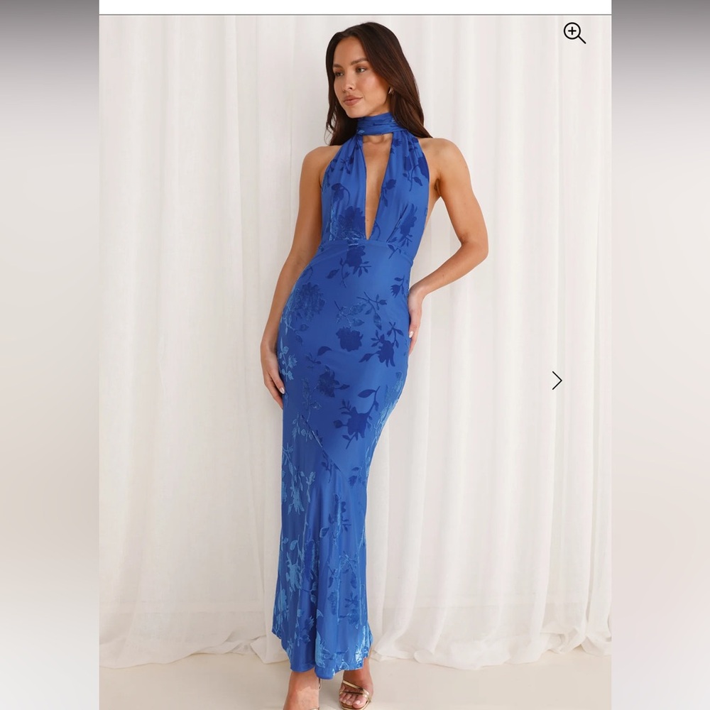 Hello Molly Shallow love halter maxi dress in blue